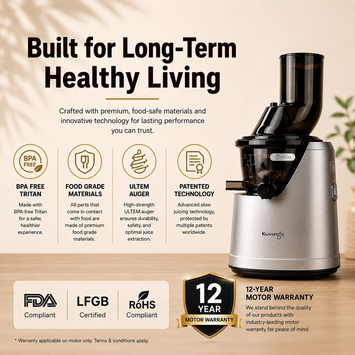 Whole Slow Juicer Whole Press B1700 Dark Silver