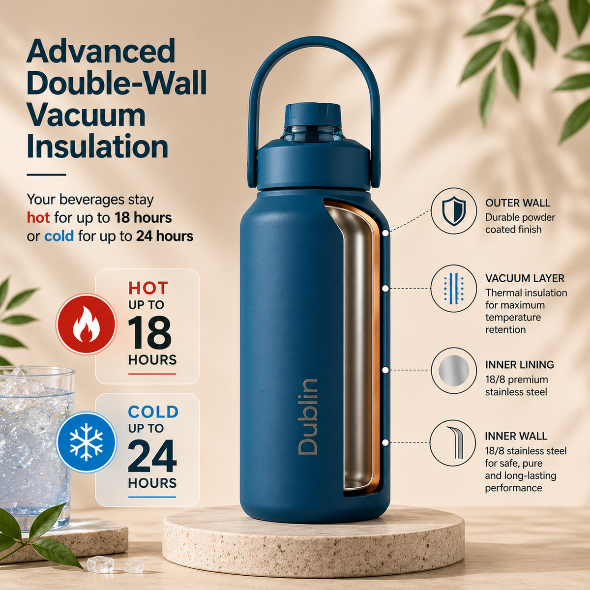 VACUUM BOTTLE JUMBO DBN-1958 1400ML