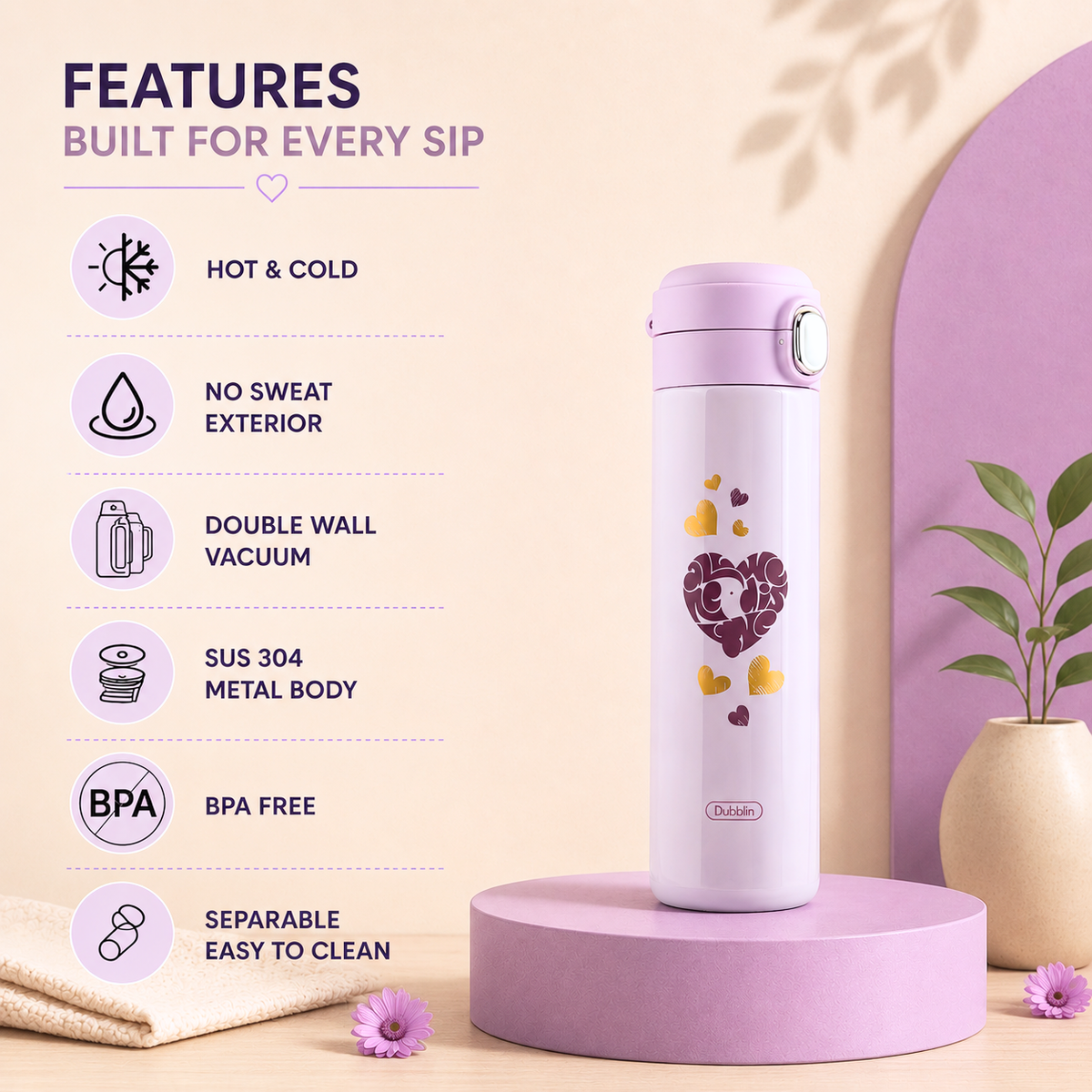 Dubblin Banjo Vacuum Bottle 450ml