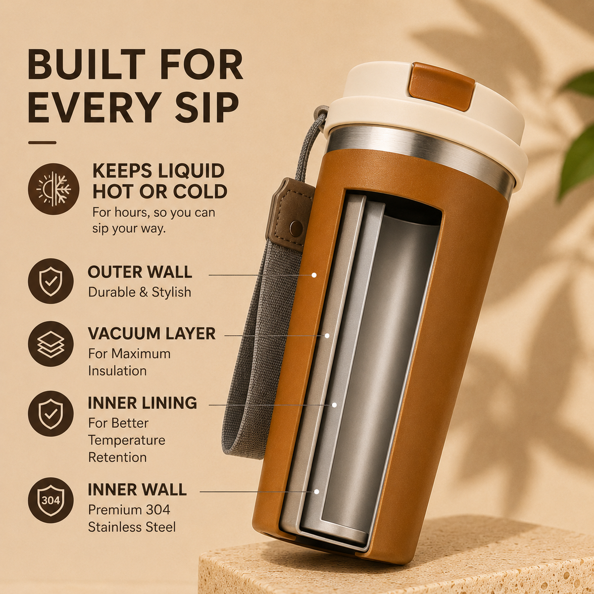 VACCUUM BOTTLE EURO 500 DBN-2333 500ML SS