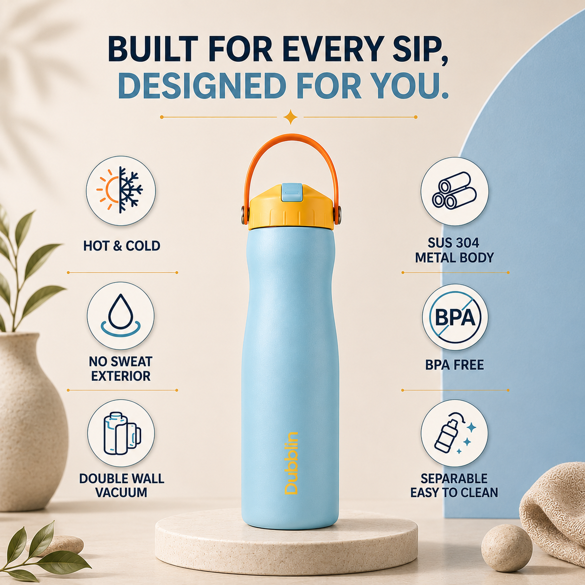 VACUUM BOTTLE FANCY 950 SS DBN-2305 950ML