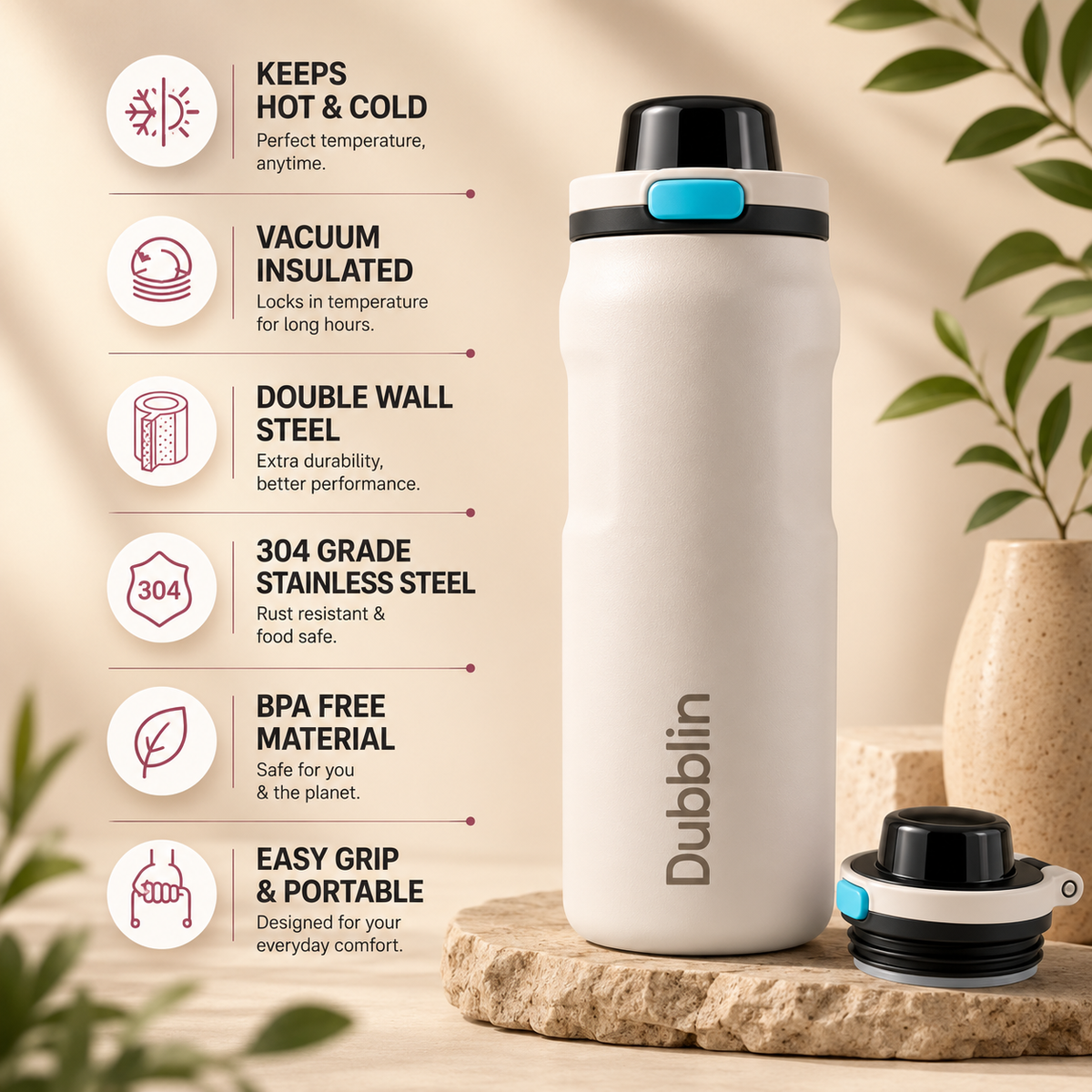 VACUUM BOTTLE MODERN 600 DBN-2308 600ML