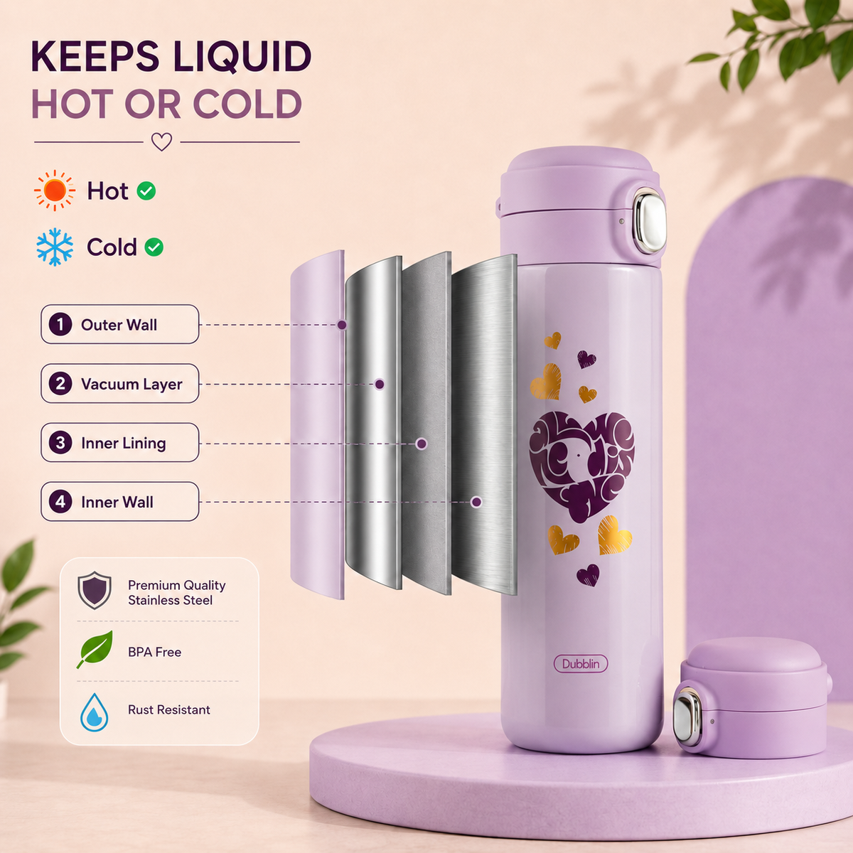 Dubblin Banjo Vacuum Bottle 450ml