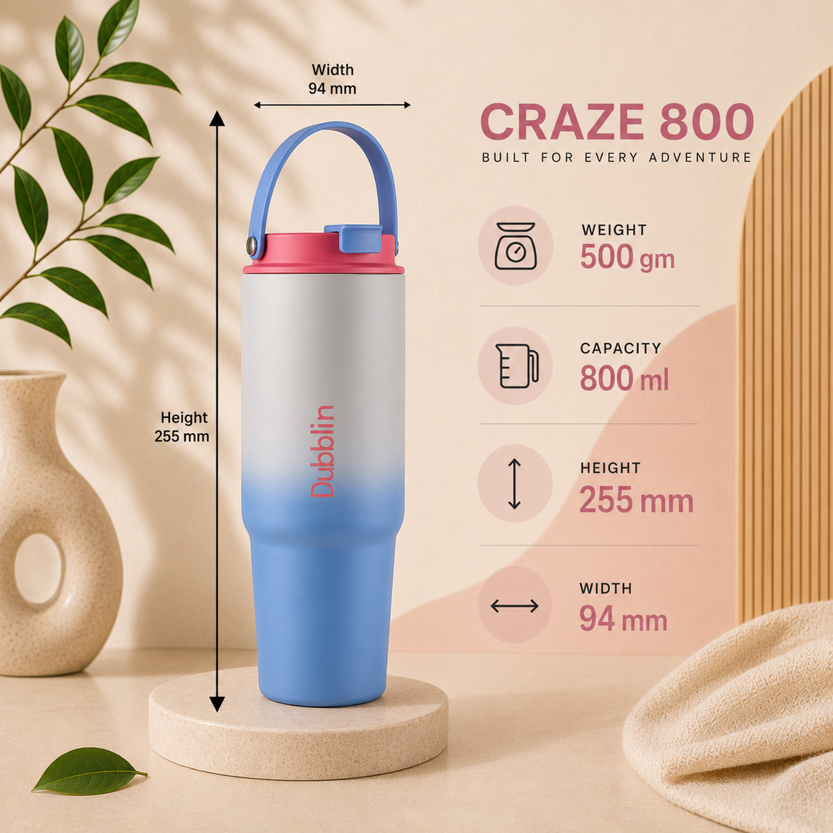 VACUUM BOTTLE CRAZE 800 DBN-2324 800ML