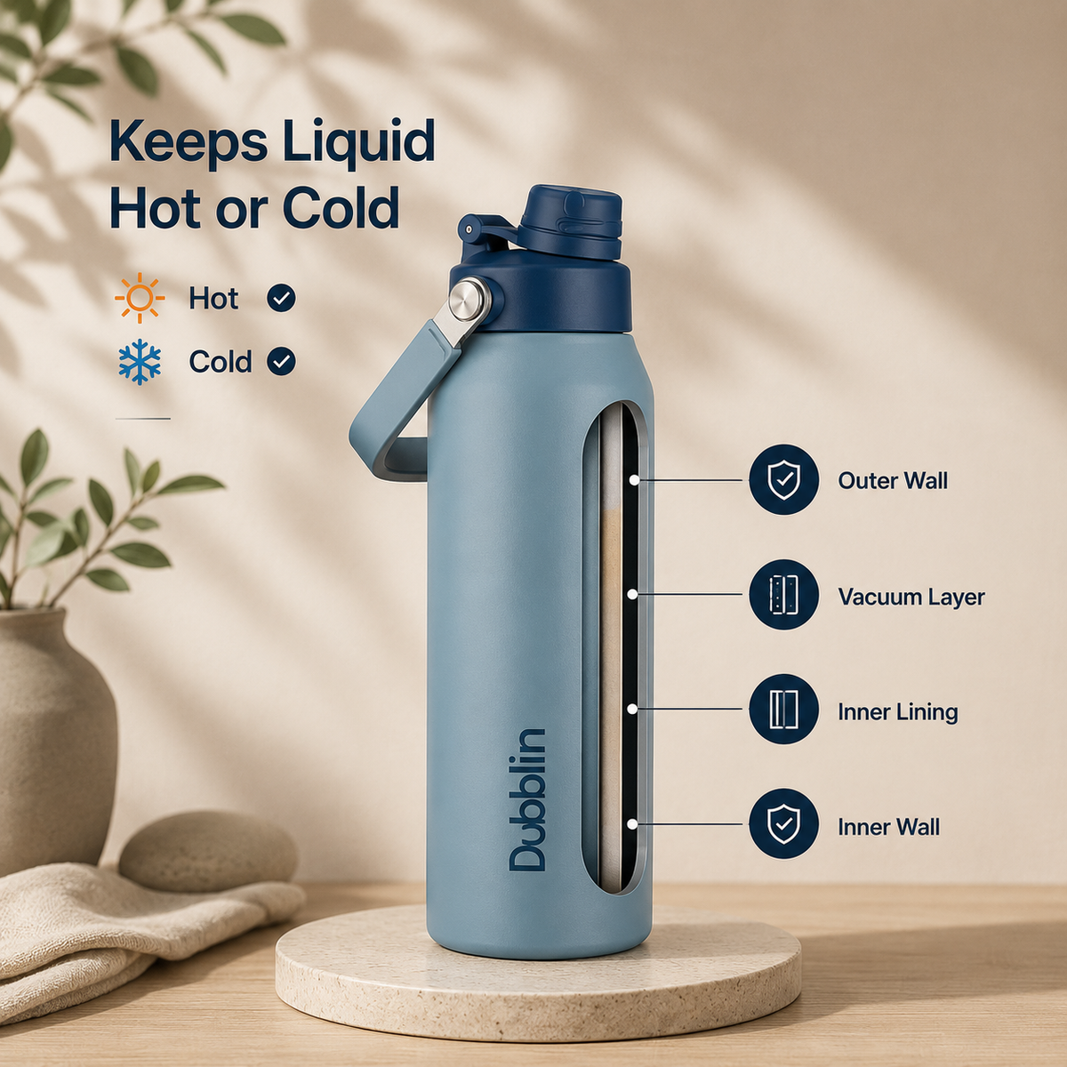 VACUUM BOTTLE DRUM 1050 DBN-2301 1050ML