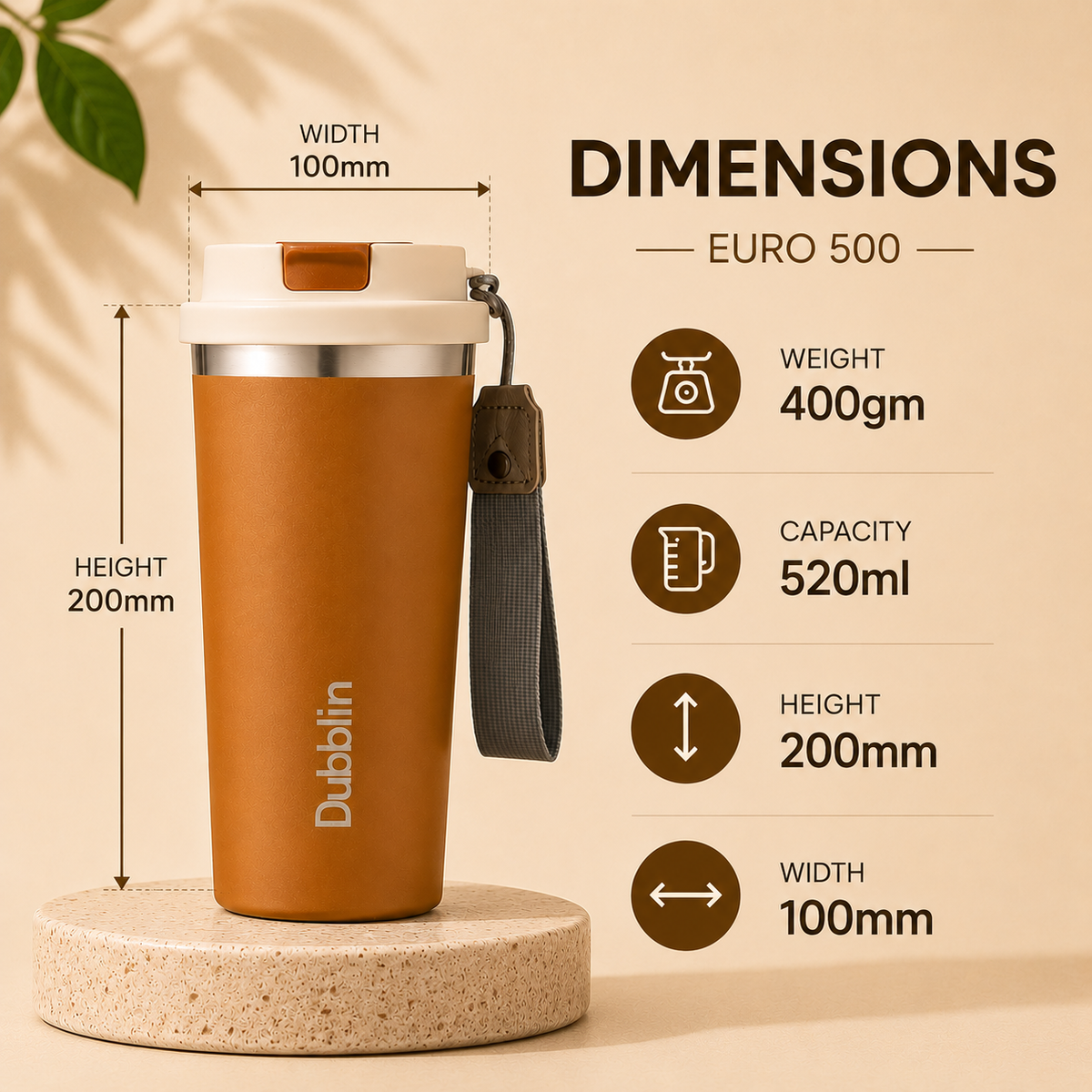 VACCUUM BOTTLE EURO 500 DBN-2333 500ML SS