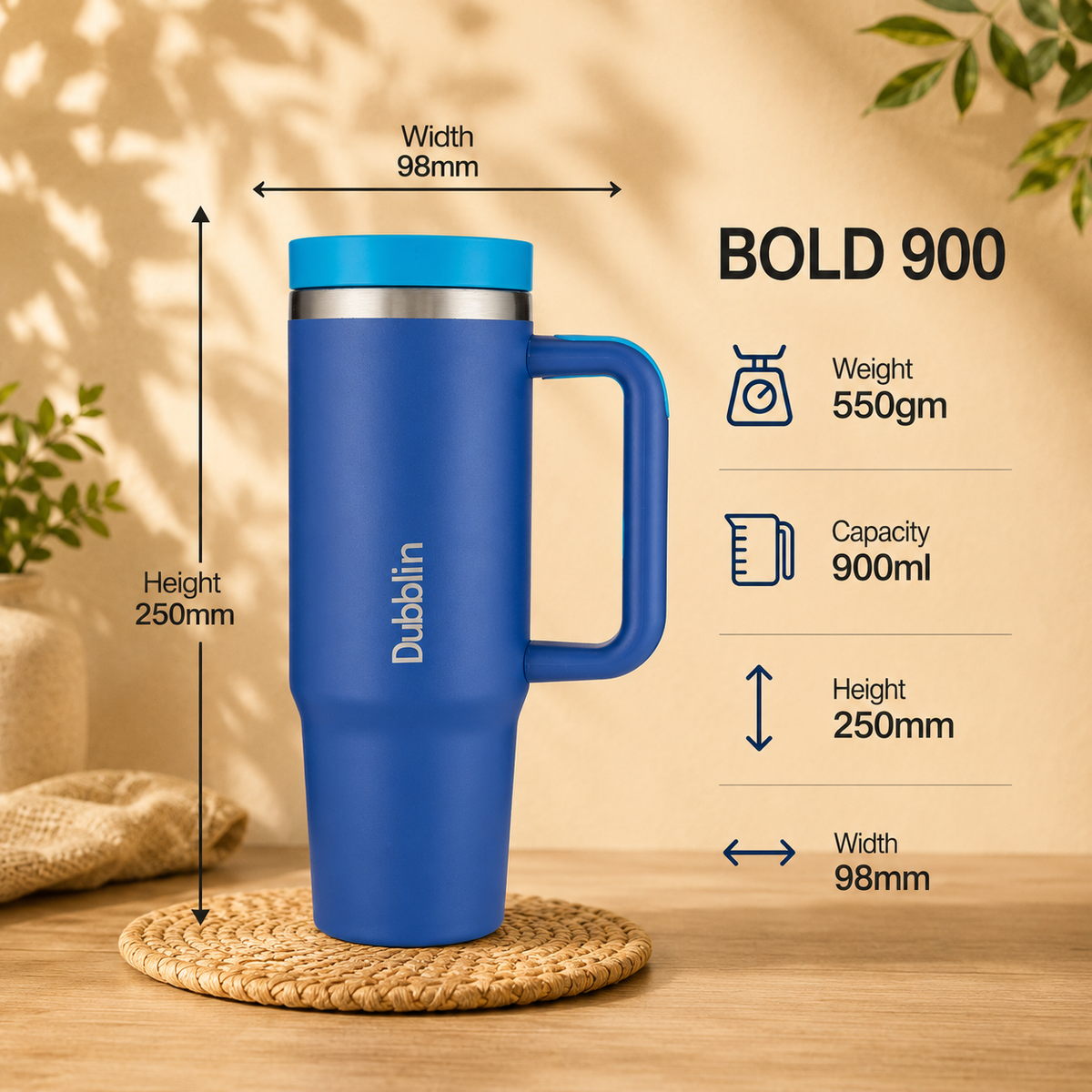 VACUUM BOTTLE BOLD 900 SS DBN-2328 900ML