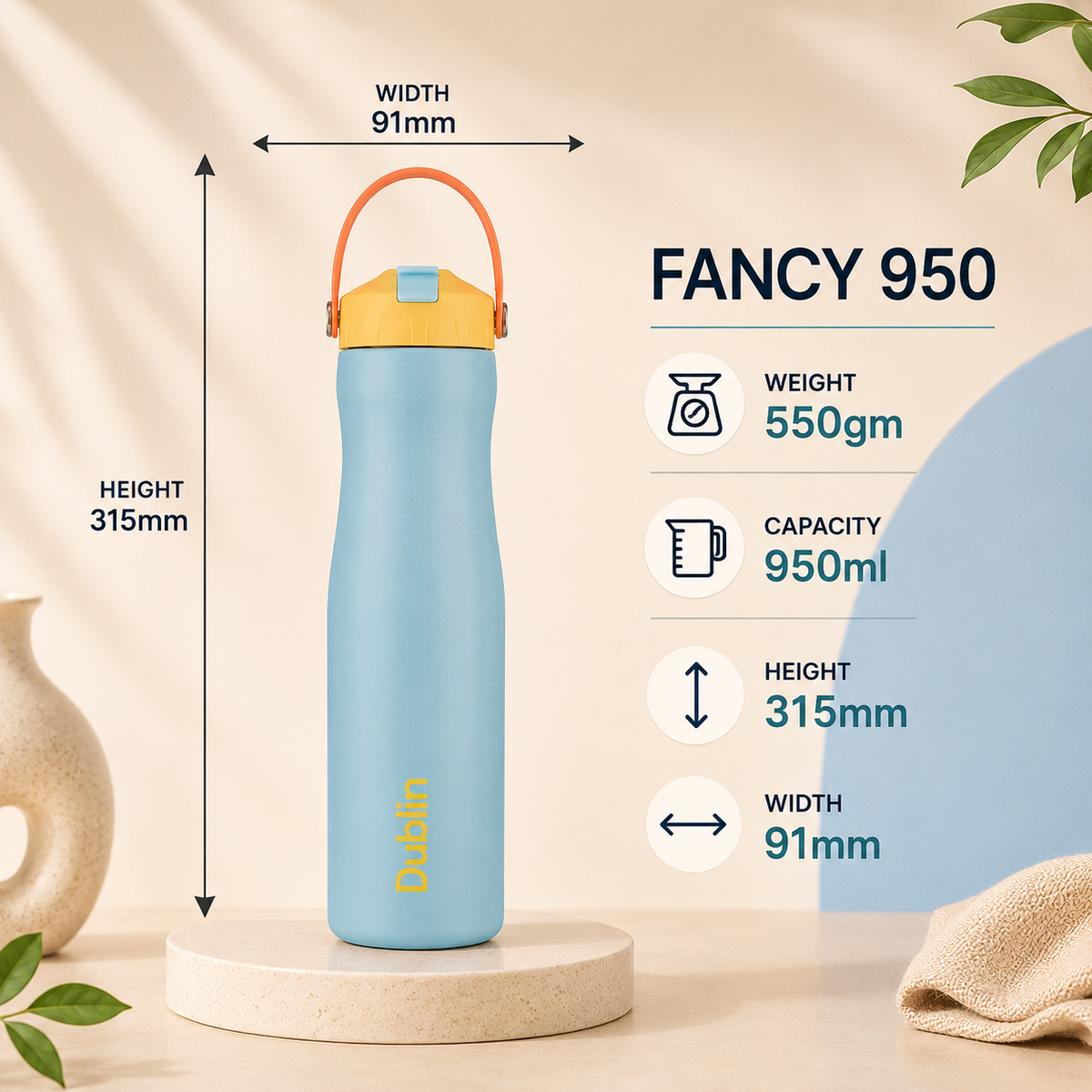 VACUUM BOTTLE FANCY 950 SS DBN-2305 950ML