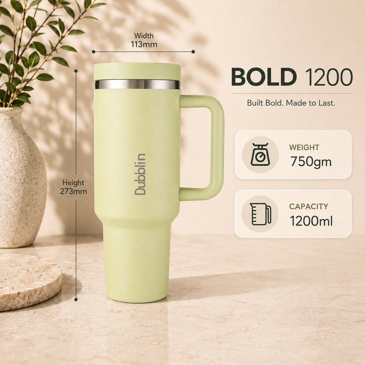 VACUUM BOTTLE BOLD 1200 SS DBN-2329 1200ML