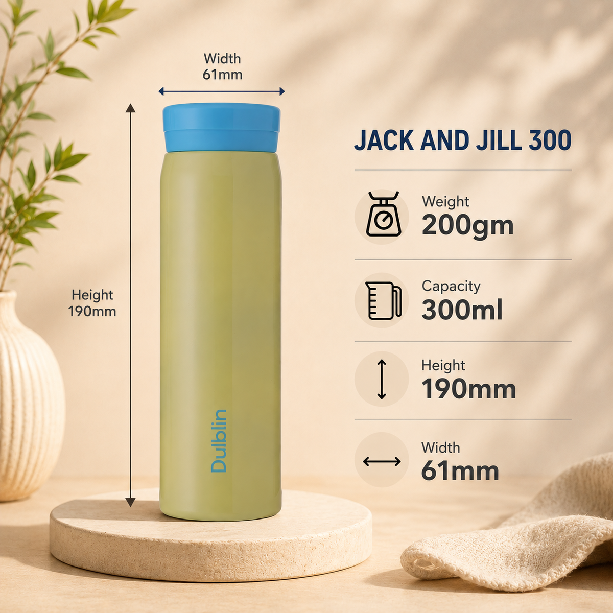 VACUUM BOTTLE JACK & JILL 300 DBN-2320 300ML