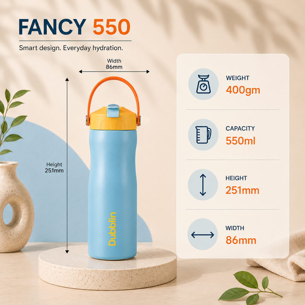 VACUUM BOTTLE FANCY 550 SS DBN-2303 550ML