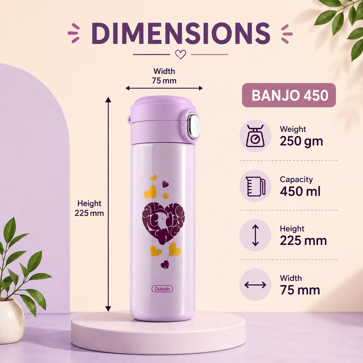 Dubblin Banjo Vacuum Bottle 450ml