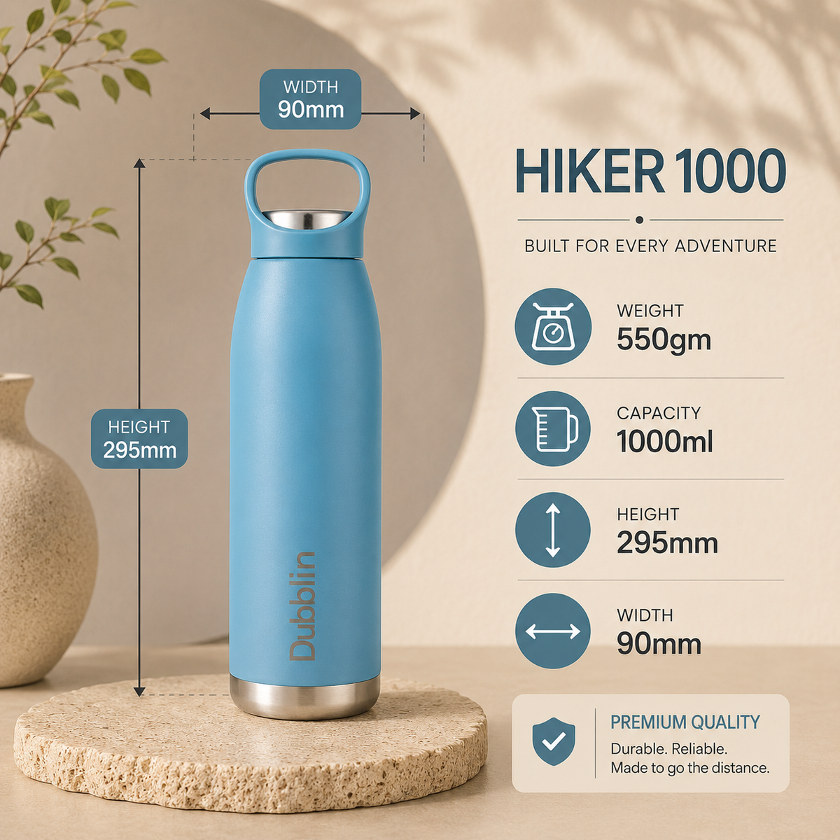 VACUUM BOTTLE HIKER 1000 SS DBN-2316 1000ML