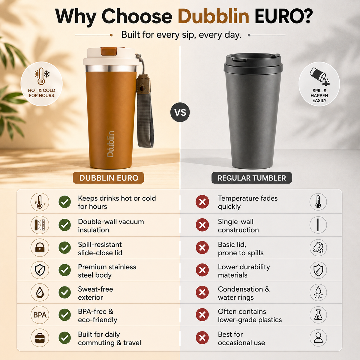 VACCUUM BOTTLE EURO 500 DBN-2333 500ML SS