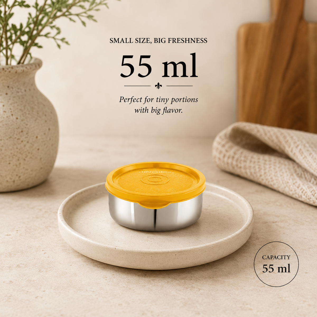 Hercules Stainless Steel Storage Container AL13000 | 55ml