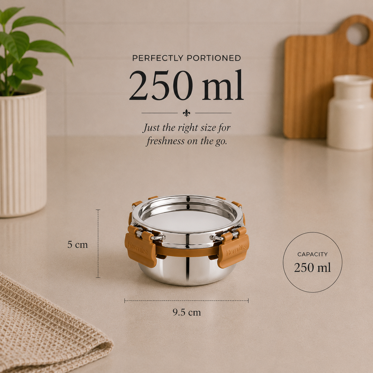 Hercules Stainless Steel Storage Container SA10201 | 250ml