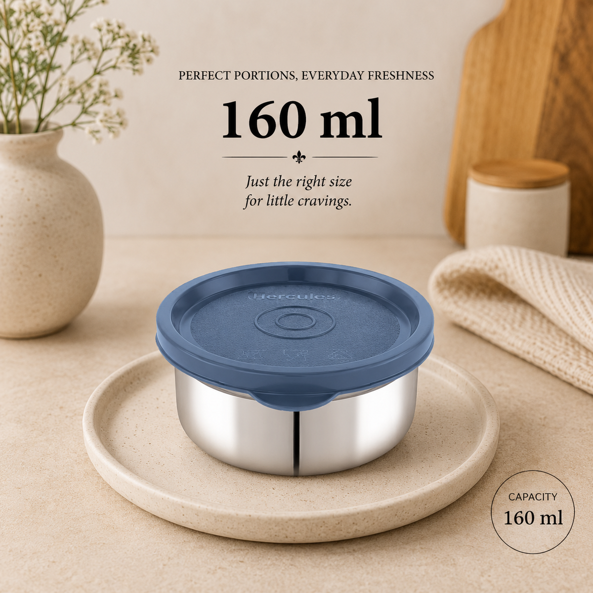 Hercules Stainless Steel Storage Container AL13101| 160ml