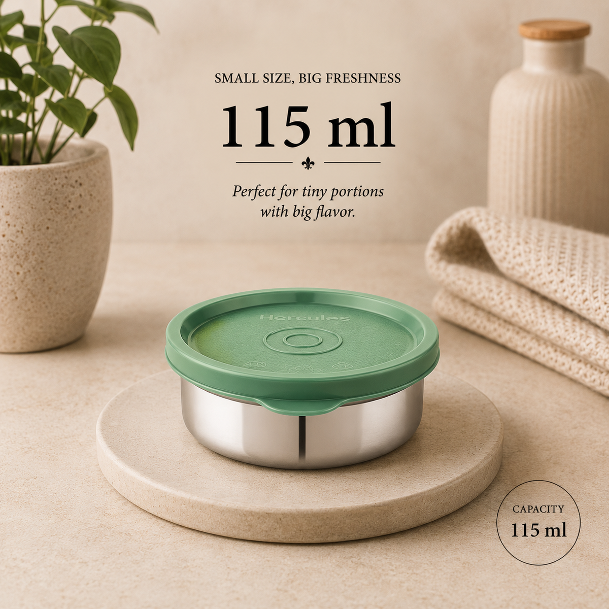 Hercules Stainless Steel Storage Container AL13100 | 115ml