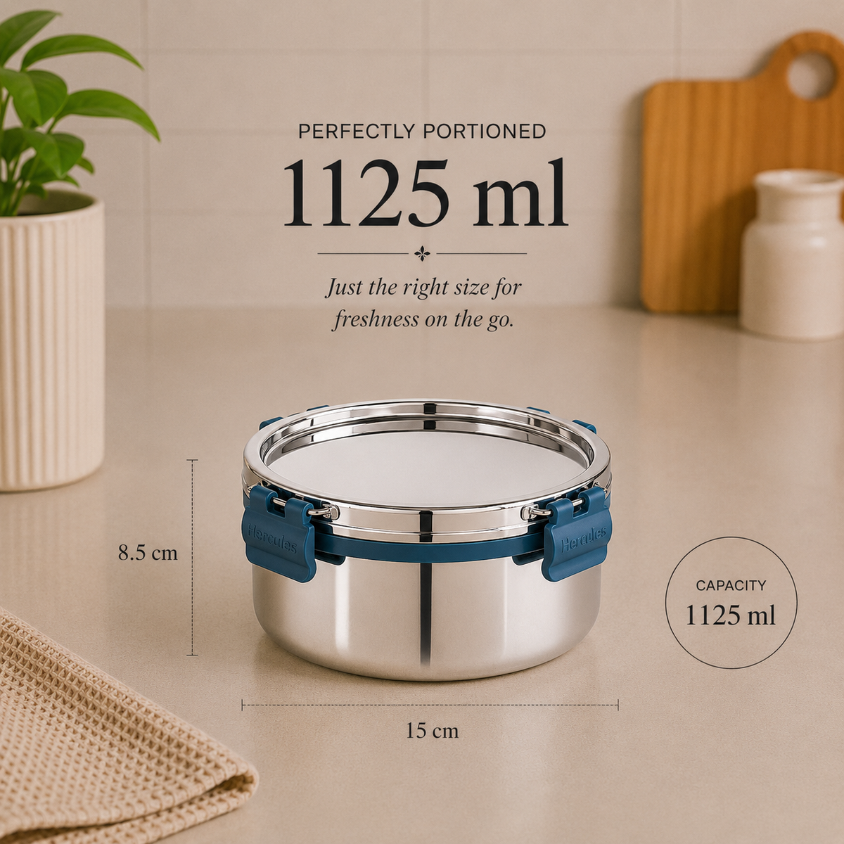 Hercules Stainless Steel Storage Container SA10402 | 1125ml
