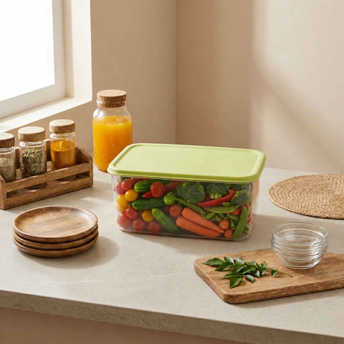 Fresh Block Food Storage Container 1.3L with Drain Tray