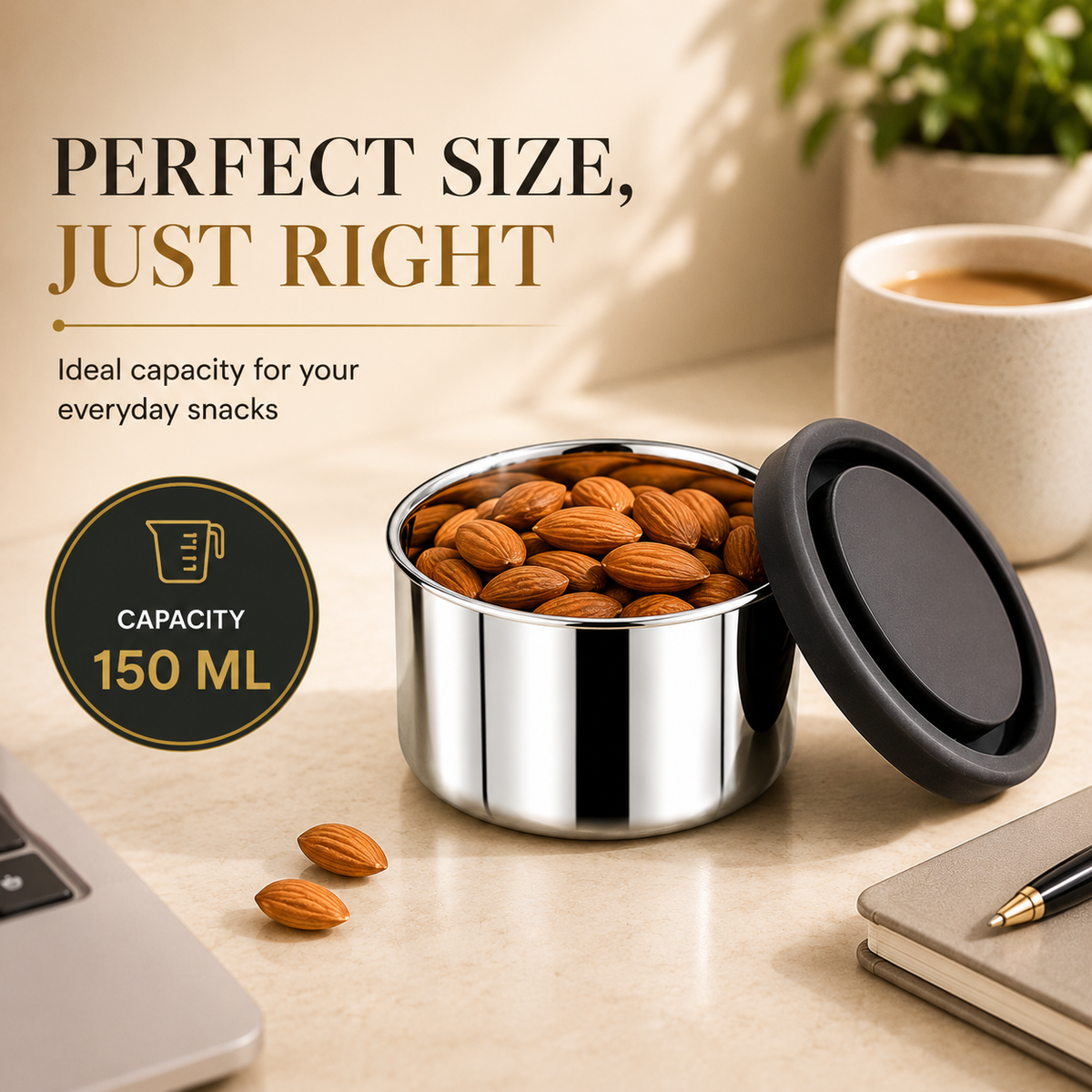 SNACK BOX ROUND150ML WITH SILICONE LID