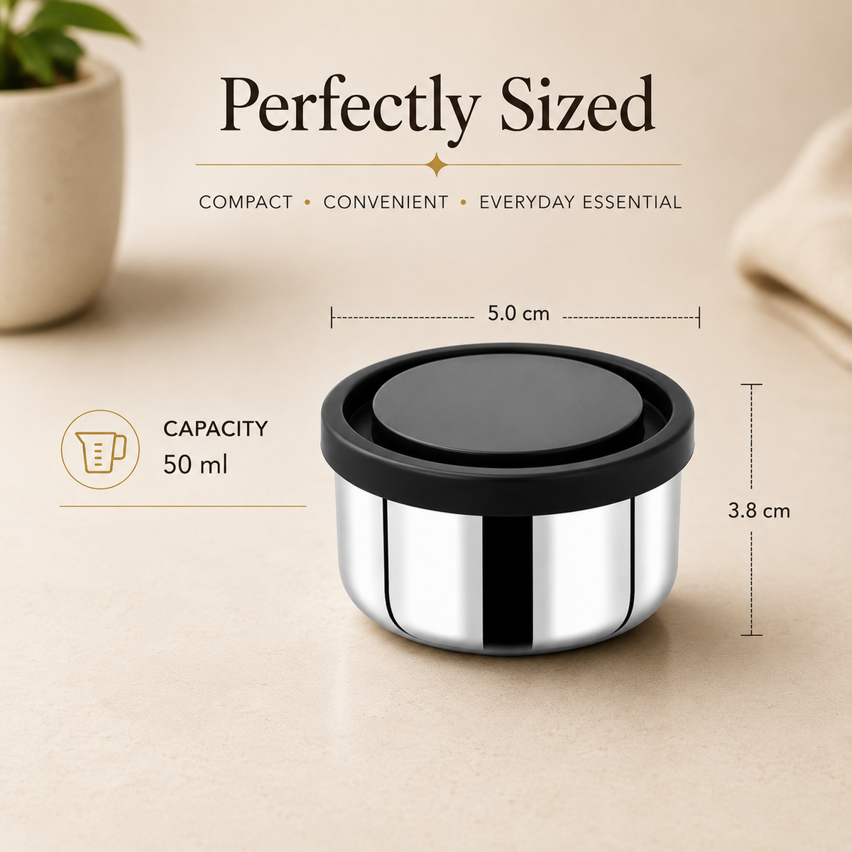 SAUCE CONTAINER WITH SILICONE LID SS
