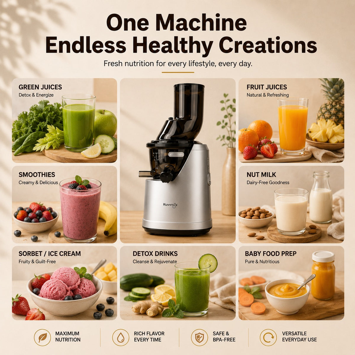Whole Slow Juicer Whole Press B1700 Dark Silver