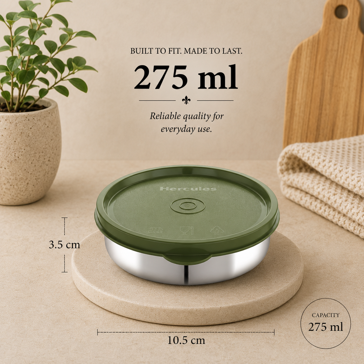Hercules Stainless Steel Storage Container AL13300 | 275ml
