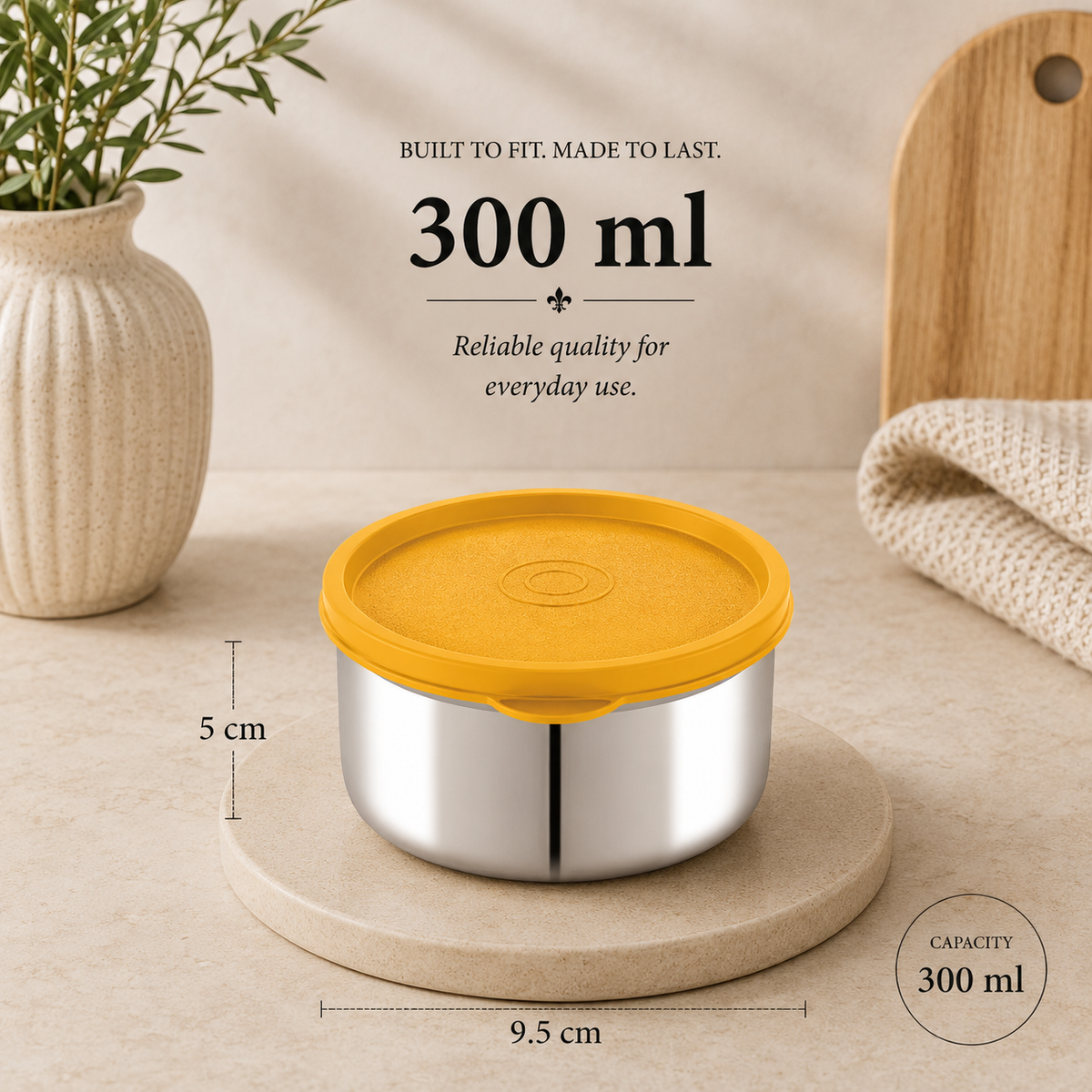 Hercules Stainless Steel Storage Container AL13201 | 300ml