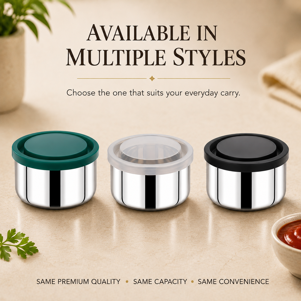 SAUCE CONTAINER WITH SILICONE LID SS