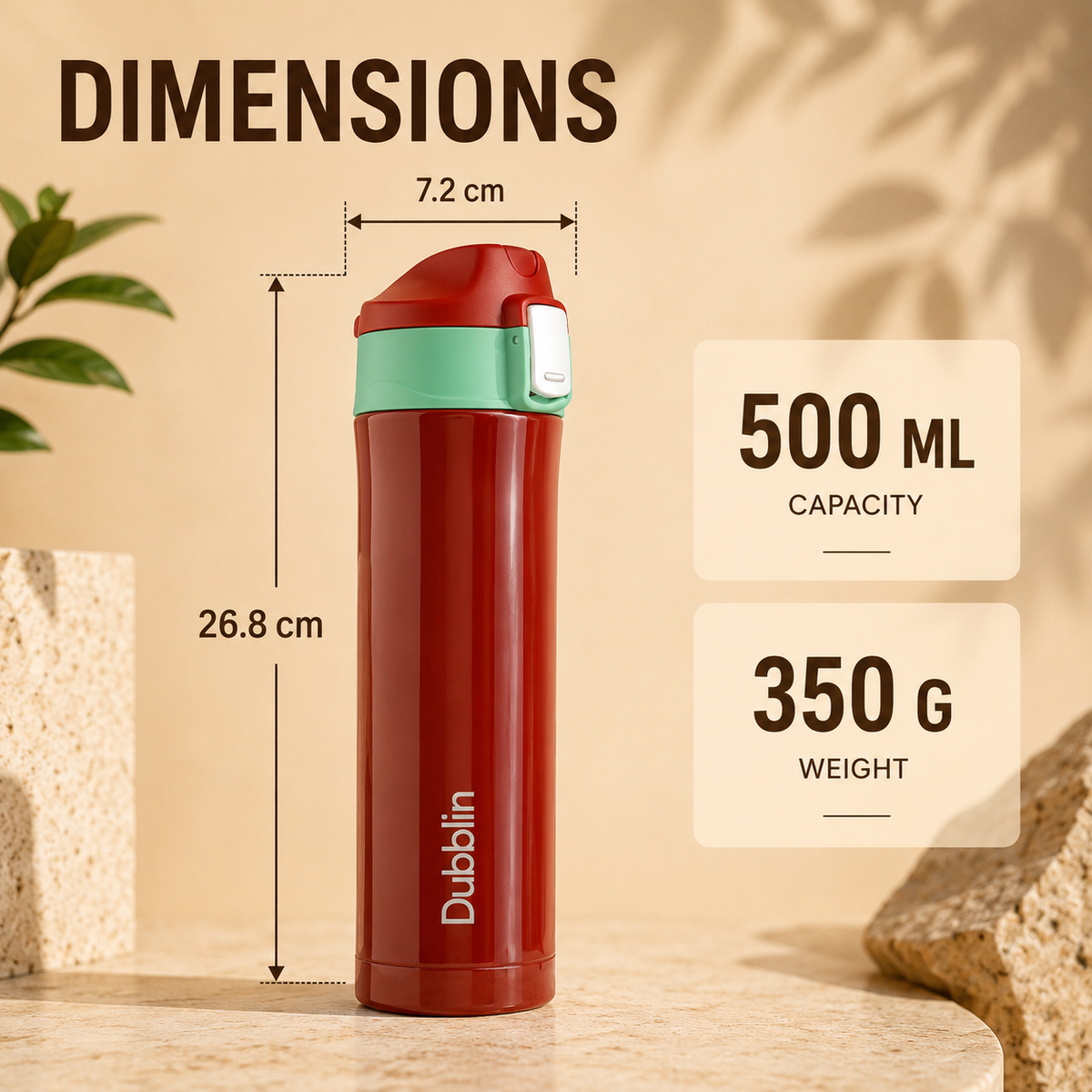VACUUM BOTTLE SS SHADE 500 DBN 1684