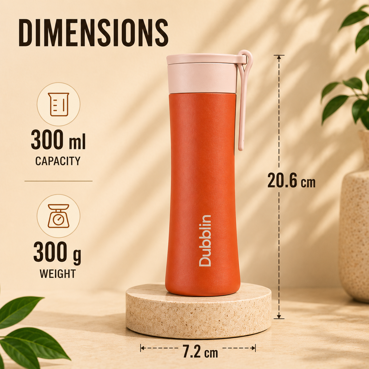 VACUUM BOTTLE SS BELLY 300ML DBN-2033