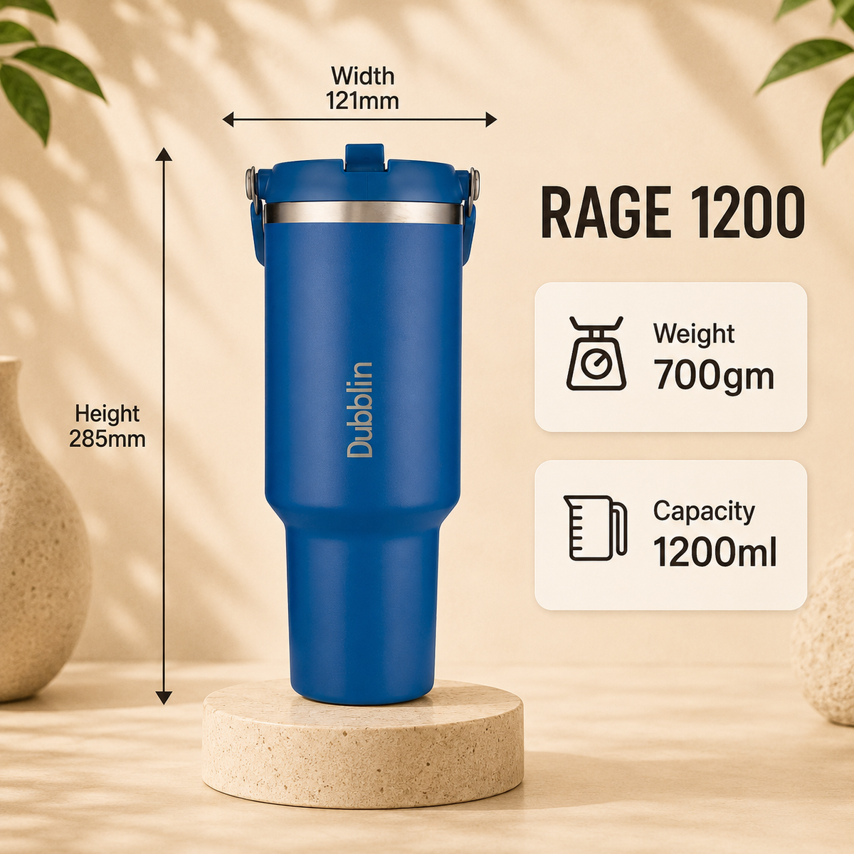 VACUUM BOTTLE RAGE 1200 SS DBN-2327 1200ML