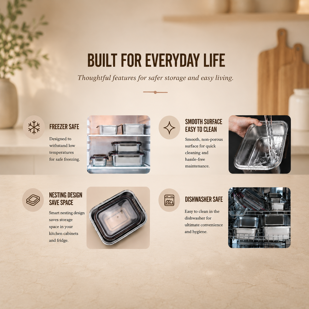 MICROSAFE FOOD CONTAINER F2O SQUARE 450ML