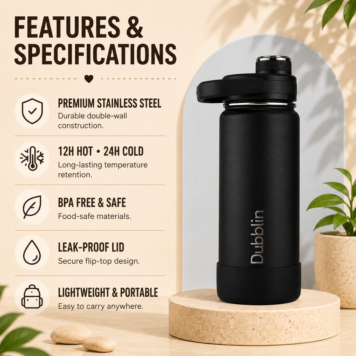 VACUUM BOTTLE SS ZOOM 750 DBN-2290 750ML