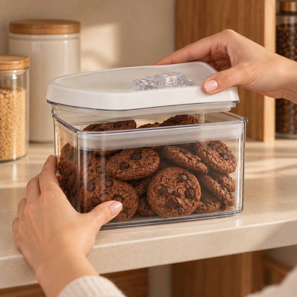Felli NLG4604A white-lid storage container — Filled or in-use product