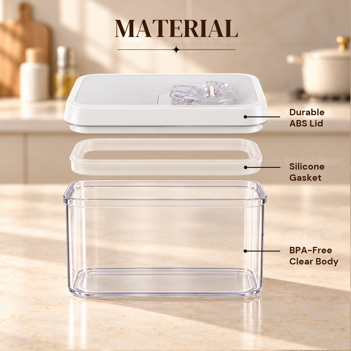 Felli NLG4604A white-lid storage container — Material breakdown