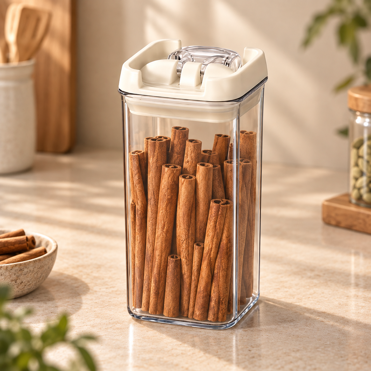 Felli NLQ306A white-lid storage container — Filled or in-use product