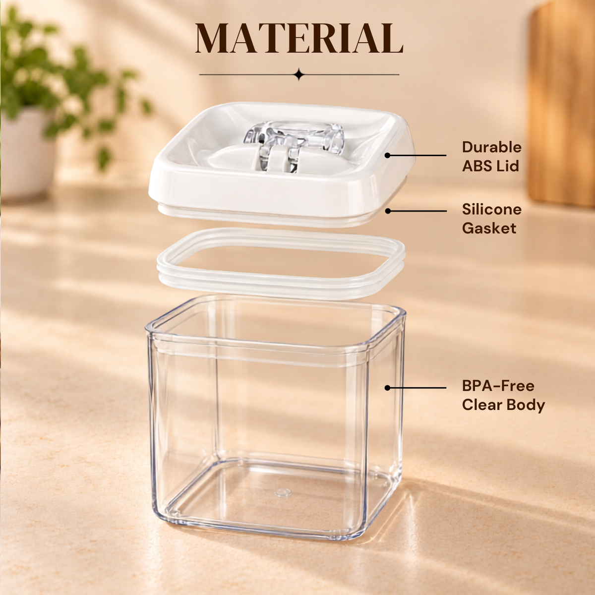 Felli NLQ505A white-lid storage container — Material breakdown