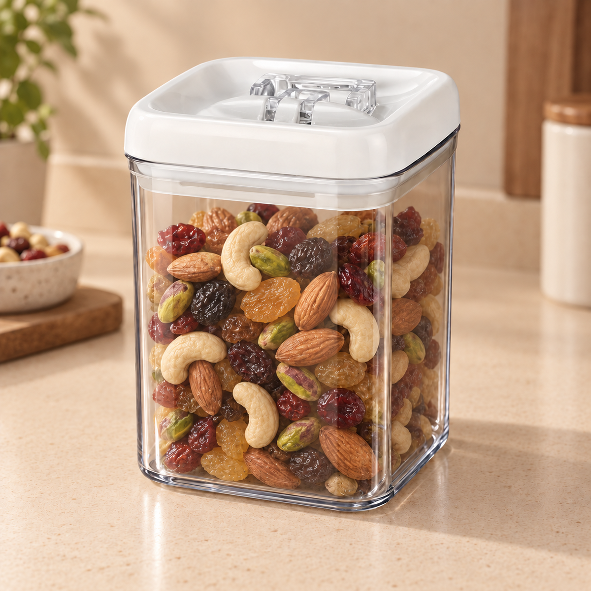 Felli NLQ507A white-lid storage container — Filled or in-use product