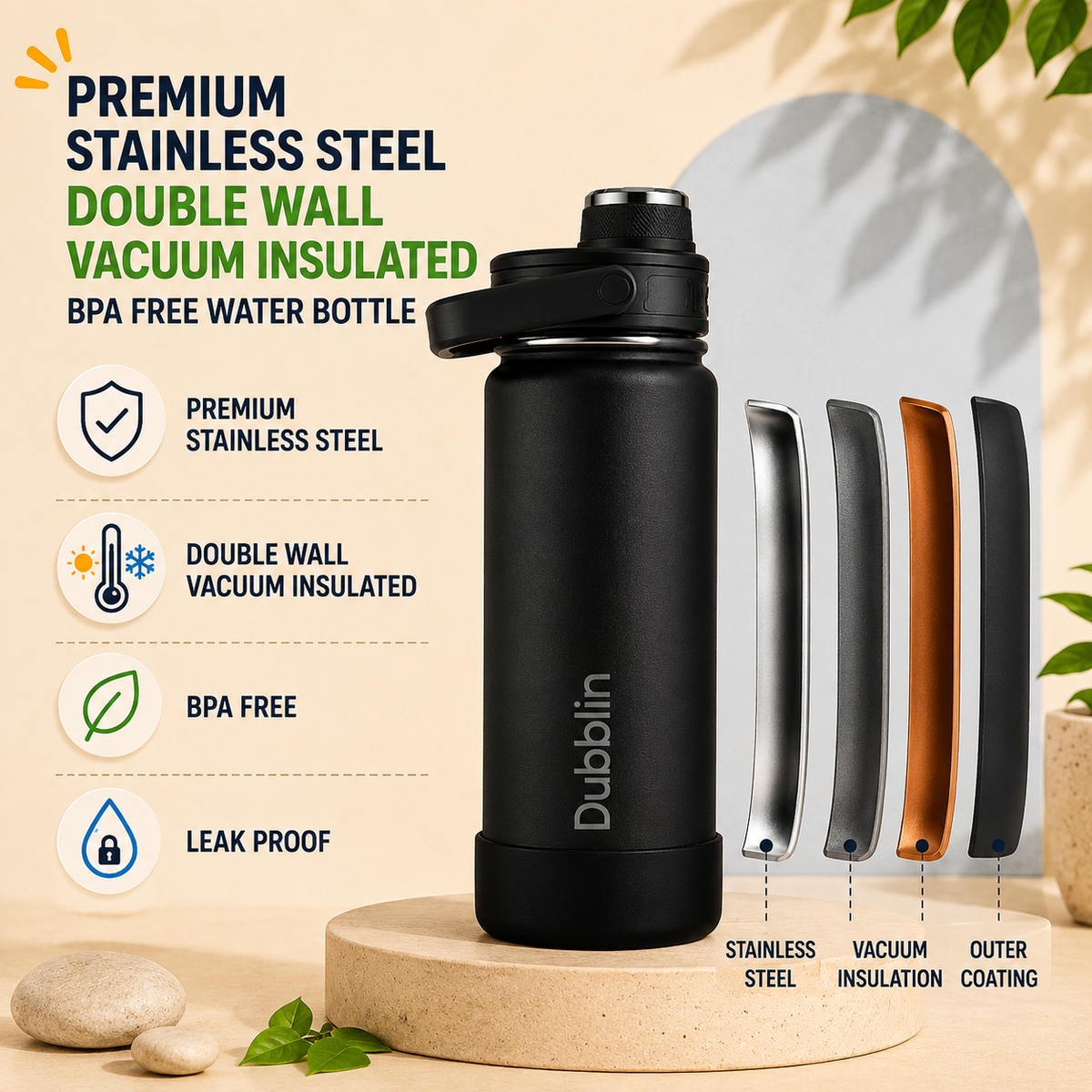 VACUUM BOTTLE ZOOM 550 SS DBN-2289 550ML