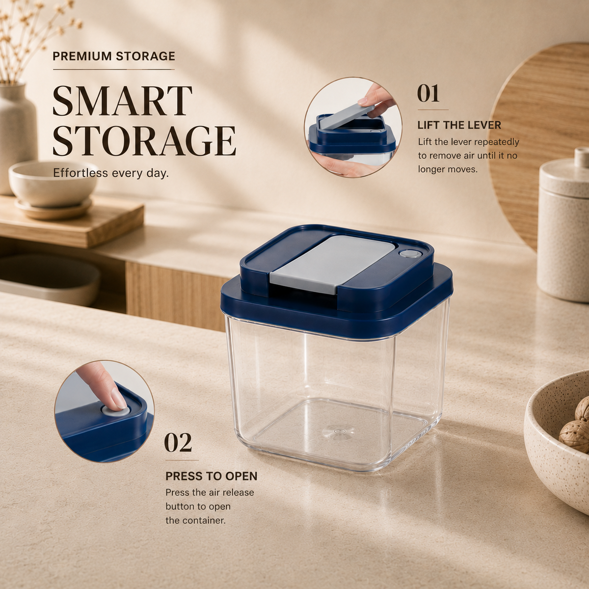 Vacuum Seal Storage Container - 1.0L