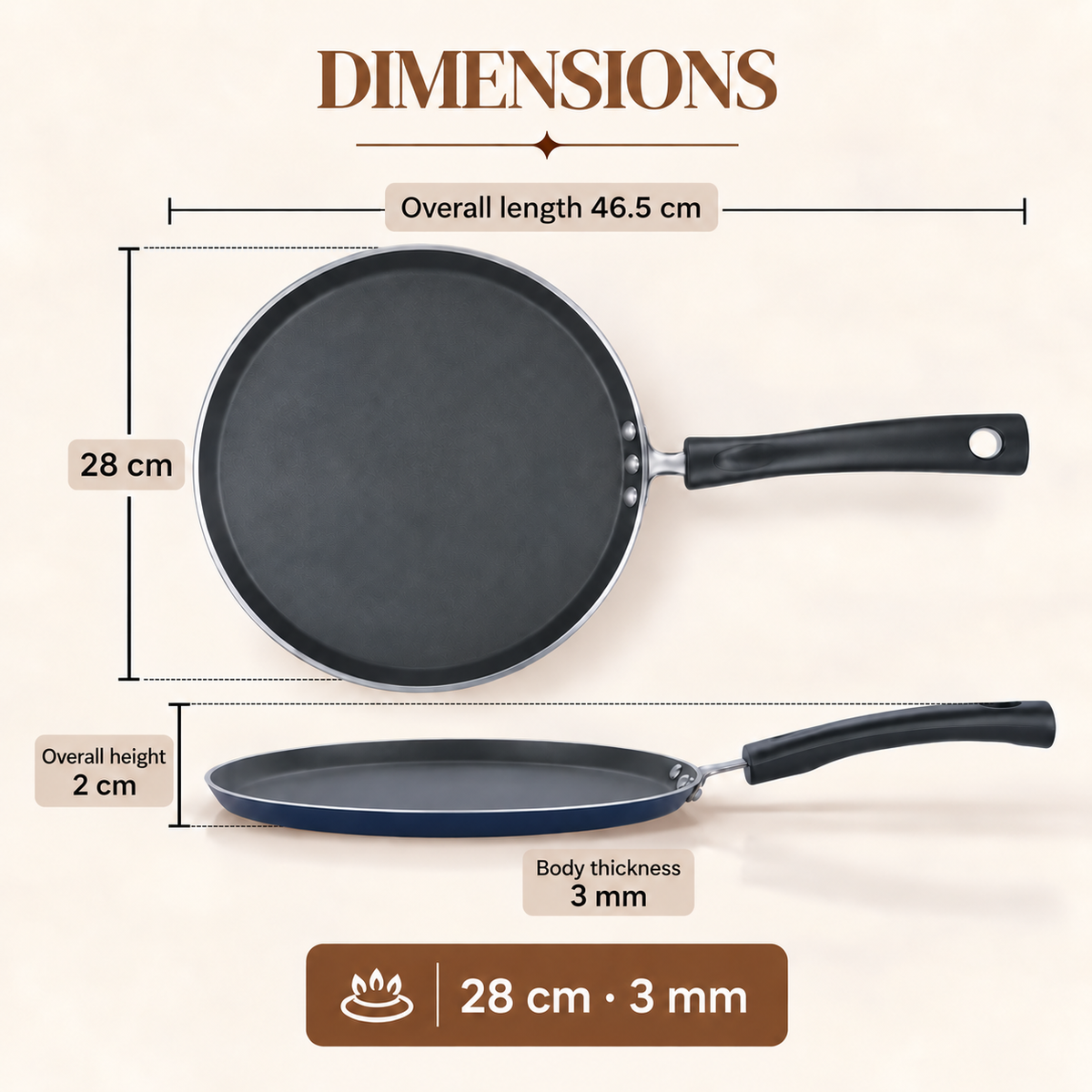 DOSA TAWA ZOT280 28CM 3MM