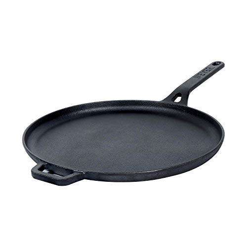 Meyer Induction Base Cast Iron Tawa | 28 cm, Black - 1 Piece